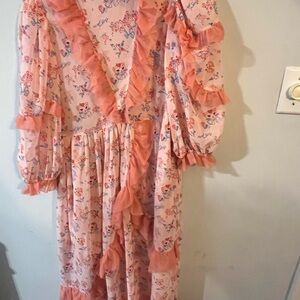 Floral Ruffle Pink Dress